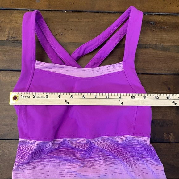 Athleta Top Women’s STRIDE CRUNCH & PUNCH TANK Purple Bra Support tank Size XS - Picture 4 of 6
